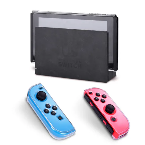 Vista 6 de Carrying Case for Nintendo Switch with 2 Pack Screen Protector Joy Con Cover Transparent Hard Cover for Nintendo Switch Console Accessories
