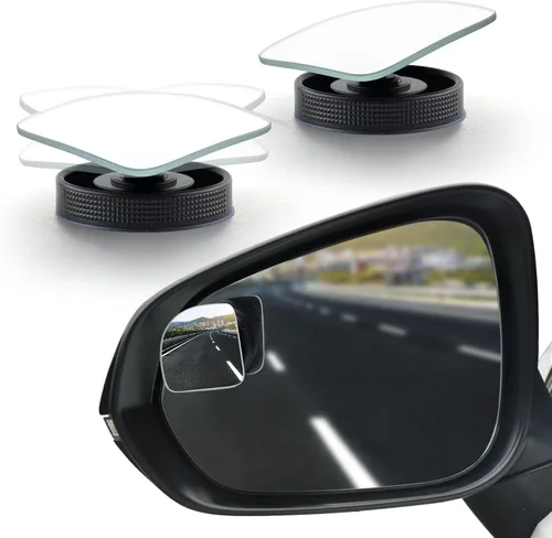 Vista 7 de LivTee Espejo de punto ciego para vehículo, con forma de ventilador asimétrico, vidrio HD sin marco, espejo retrovisor convexo con gran ángulo En