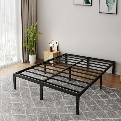 Vista 7 de Base de cama individual de 18 pulgadas de alto con máximo almacenamiento, plataforma de metal resistente de 2500 libras, no necesita somier, base