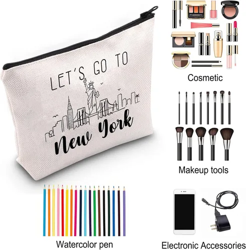 Vista 5 de ZJXHPO NYC Besties Trip Travel Case - Regalo de viaje y recuerdo de Nueva York, New York, No