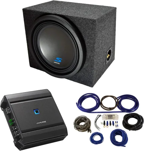 Vista 11 de American Sound Connection Estéreo universal para automóvil con caja sellada trasera individual de 10 pulgadas Alpine Type S S-W10D4 Sub Box Con