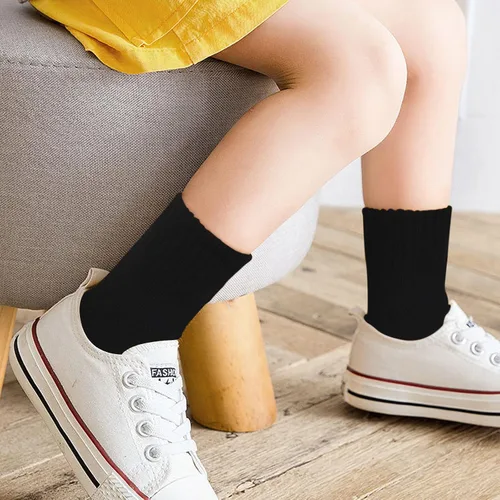 Vista 2 de Auranso Calcetines deportivos para niños, 9 pares de calcetines deportivos de media amortiguación para niños y niñas