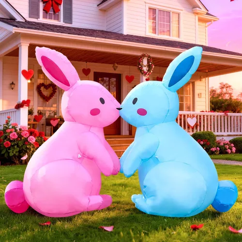 Vista 15 de Decoraciones inflables de Pascua para exteriores de 6 pies, con luces LED integradas, decoración de patio, para fiestas de Pascua, al aire libre