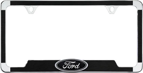 Vista 8 de Ford Logo 3D en negro de plástico ABS, soporte para matrícula con 2 agujeros (Negro/A)