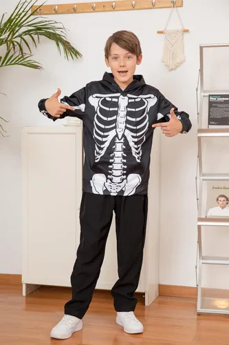 Vista 4 de Uideazone Sudadera con capucha sin botones para niños y niñas con diseño gráfico 3D, con bolsillos de 6 a 16 años