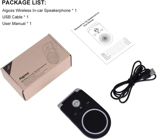 Vista 7 de Altavoz Bluetooth para automóvil, altavoz Bluetooth Aigital para hablar con manos libres, apagado y reconexión automático, kit inalámbrico