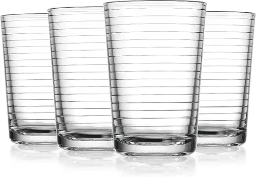 Vista 8 de Home Essentials and Beyond - Vasos de jugo de 7 onzas, juego de 4 vasos de vidrio para bebidas para jugo, whisky, cócteles, té helado, aptos