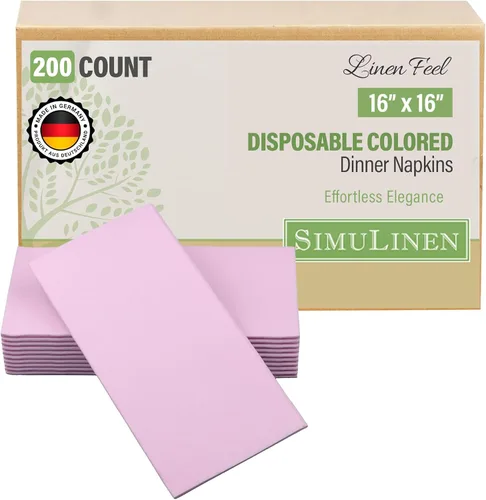 Vista 21 de SimuLinen Servilletas de Cena Desechables Amethyst - Servilletas de Papel Moradas con Sensación de Lino Similar a Tela para Bodas, de Lujo 16"x16