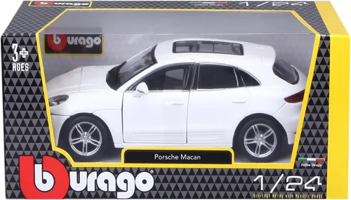 Vista 4 de Bburago 1:24 ScalePorsche Macan Vehículo fundido a presión, negro metálico