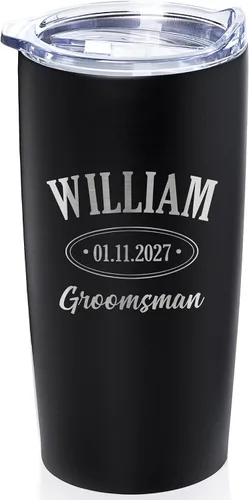 Vista 9 de Lifetime Creations Vaso de boda personalizado grabado de 20 onzas – Padrinos de boda personalizados, padrinos de boda, padrino, despedida