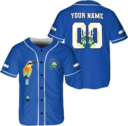 Vista 15 de Parvii Camiseta de béisbol personalizada de El Salvador Orgulloso, camiseta de El Salvador, camiseta de El Salvador, Jersey de El Salvador