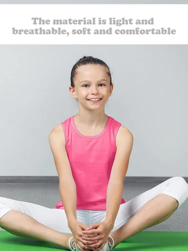 Vista 2 de SATINIOR 4 piezas de camisetas sin mangas de danza para niñas, espalda cruzada, ropa de baile para niñas