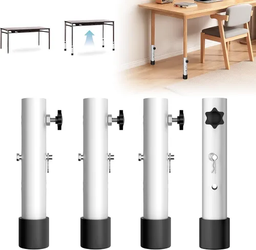 Vista 8 de ZhouDaShu Extensores de patas de mesa para mesas plegables, extensiones de patas de mesa de metal para patas dobladas y rectas, elevadores de patas