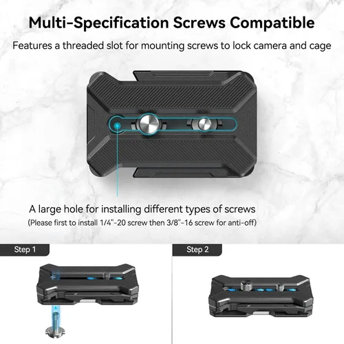 Vista 4 de SMALLRIG Placa de liberación rápida para tipo Arca, carga máxima de 44.1 libras (44.1 lbs), soporte cuadrúpedo plegable para lentes de cámara dentro