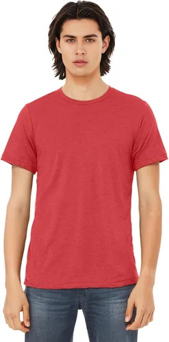 Vista 265 de Bella Canvas 3413c para hombre (1) Triblend verde + (1) Triblend rojo
