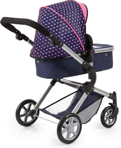 Vista 2 de Bayer Cochecito de muñeca Neo City, 2 en 1 plegable Jogger en azul y rosa