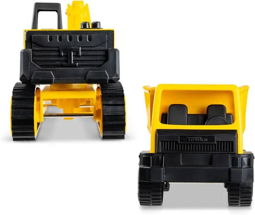 Vista 2 de Tonka - Steel Classics Serie Giga - Camión volquete y excavadora, paquete de 2