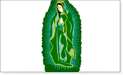Vista 5 de CafePress - Nuestra Señora de Guadalupe con Ángel, calcomanía rectangular para parachoques de auto