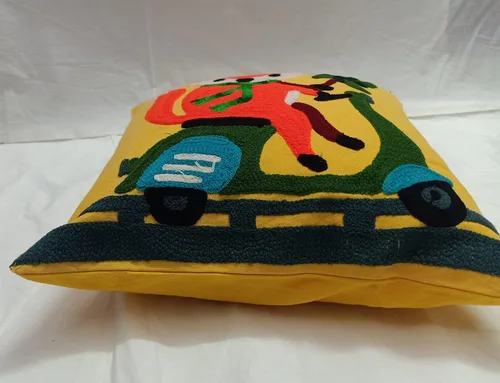 Vista 3 de INDACORIFY Indio hecho a mano de lana bordada Suzani fundas de almohada Rangoli hogar sala decoración arte alta moda sofá