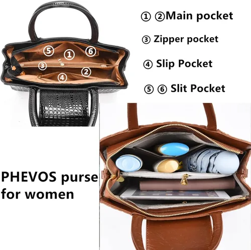 Vista 3 de Bolso bandolera con asa superior, bolso cruzado de cocodrilo retro para mujer