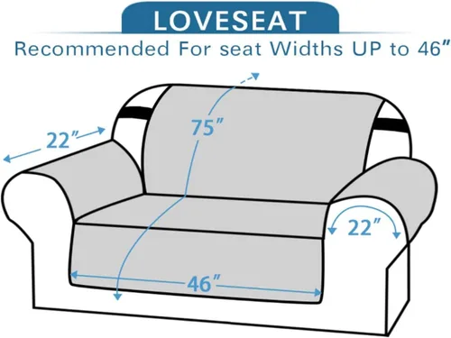 Vista 7 de Funda impermeable para sofá biplaza, protector de sofá acolchado para sofá de 2 asientos, protector de muebles antideslizante para perros y mascotas