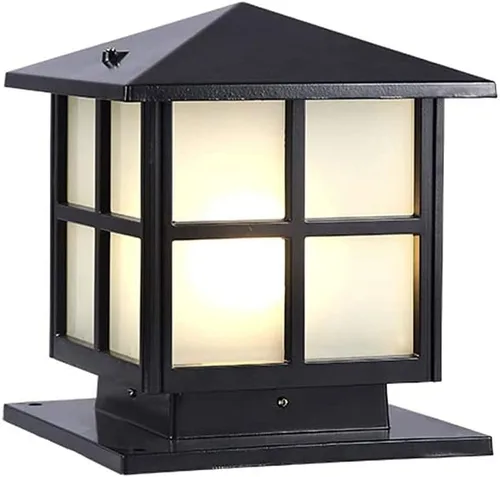 Vista 10 de Luces de pilar de 9.84 pulgadas para exteriores, luces de poste cuadrado Negro