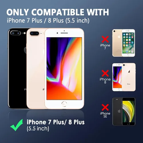Vista 2 de FanTEK Funda para teléfono compatible con iPhone 7 Plus, iPhone 8 Plus, antiarañazos y huellas dactilares, funda protectora, color negro mate