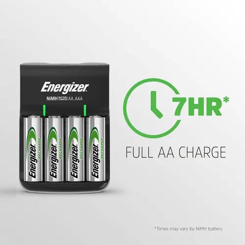 Vista 11 de Energizer Cargador básico de recarga con 2 baterías recargables AA NiMH (incluidas), indicador led