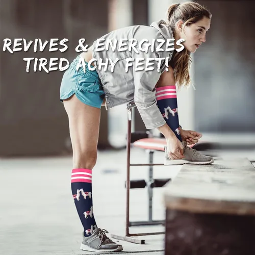 Vista 2 de Calcetines médicos de compresión de cobre para mujeres y hombres (6 pares), el mejor apoyo para correr, atletismo, enfermería, viajes