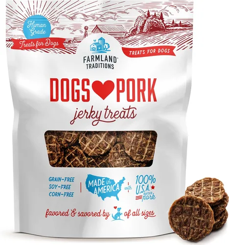 Vista 15 de Dulces de carne seca de res que a los perros de Farmland Traditions les encantan con solo 3 ingredientes y sin rellenos, bolsa de 5 onzas Made in