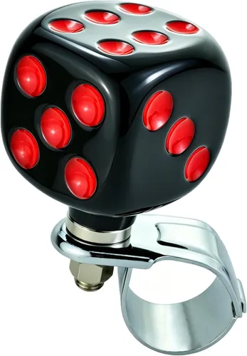 Vista 13 de Lunsom Rueda giratoria para volante, con forma de dados, perilla de rueda giratoria de automóvil, mango de potencia suicida, ayuda de conducción