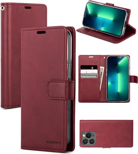 Vista 21 de GOOSPERY Funda Blue Moon para Galaxy S21 de 6.2 pulgadas (2021), soporte de piel sintética premium con soporte para tarjetas (negro)