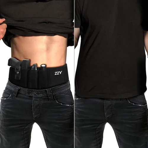 Vista 5 de ZZY Faja con funda para el vientre, Faja para hombres y mujeres, Funda para el vientre para portación oculta, Funda para la cintura para pistolas