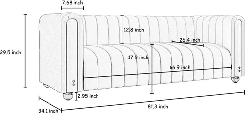 Vista 2 de Sofá modular en forma de L con otomana para espacios pequeños, sofá moderno de mediados de siglo, sofá biplaza convertible, sofá seccional para sala