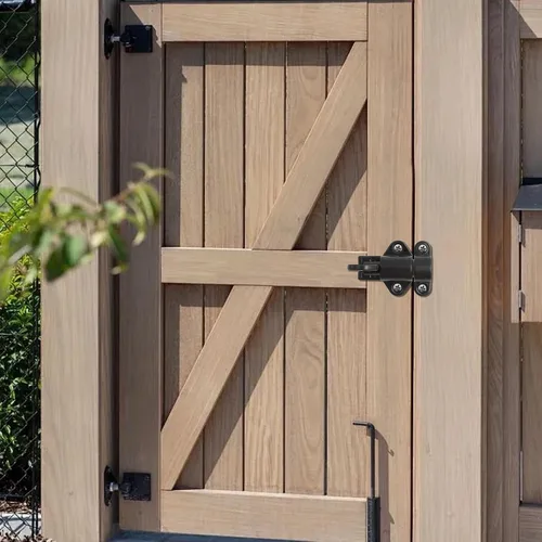 Vista 5 de Pestillos de cierre automático de aleación de aluminio, cerradura automática negra de puerta de resorte, cerradura de puerta de ventana
