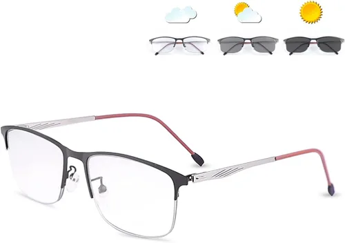 Vista 6 de LJIMI - Gafas de sol de lectura fotocromáticas progresivas multifocal, protección UV, lector solar, lentes de bloqueo de luz azul