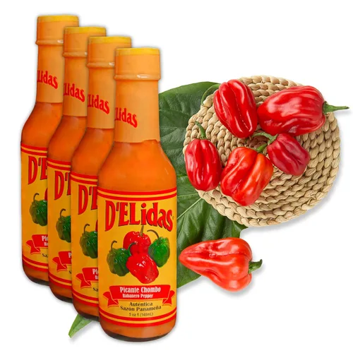 Vista 10 de D'ELidas Salsa picante habanero, salsa picante de pimienta habanero natural, salsa chombo picante #1 en Panamá, sin OMG, salsa habanero apta