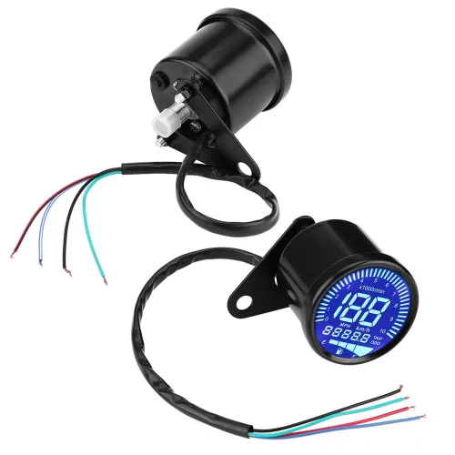 Vista 8 de Keenso 2.6 "Velocímetro universal para motocicleta, tacómetro LED, medidor de nivel de aceite