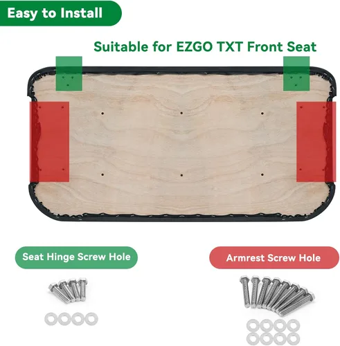 Vista 6 de Cojines de asiento delantero de repuesto para carrito de golf EZGO TXT 1994-2013 estilo de fábrica, 2 juegos que contienen respaldo y asiento