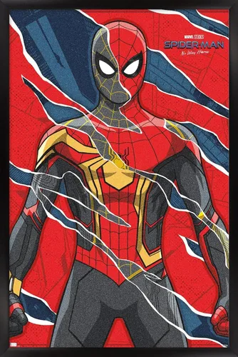 Vista 9 de Trends International Marvel Spider-Man: No Way Home - Póster de pared triturado, 22.4 pulgadas de largo x 14.7 pulgadas, versión enmarcada en madera