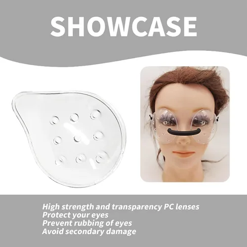 Vista 3 de Protector de ojos transparente para después de la cirugía de cataratas, cómodo, evita el roce con correa elástica extendida, adecuado para todos
