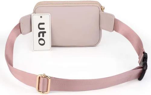 Vista 7 de UTO Riñonera cruzada para mujer, a la moda, cinturón, pecho, cintura, cadera, para ir de compras al aire libre, viajes, senderismo