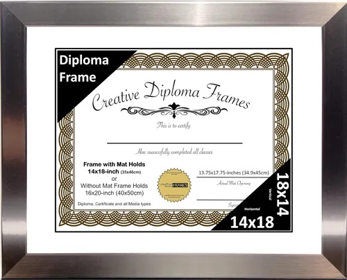 Vista 20 de Creative Picture Frames Carnegie - Marco de diploma de acero inoxidable con acabado de acero inoxidable de 6 x 8 pulgadas con caballete de vidrio