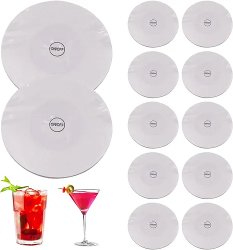 Vista 6 de 12 luces de botella para botellas de licor, posavasos LED de 2.4 pulgadas de diámetro para bebidas, luces adhesivas para botellas de vino