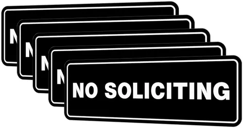 Vista 49 de Estándar No Soliciting Door/Wall Sign - Negro - Pequeño