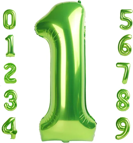 Vista 134 de Globos con números de 40 pulgadas, color negro, para decoraciones