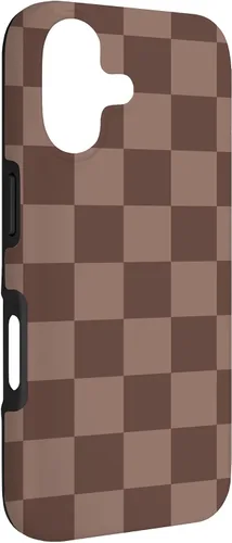 Vista 3 de Marrón clásico a cuadros, patrón de tablero de ajedrez moda caso para iPhone 17