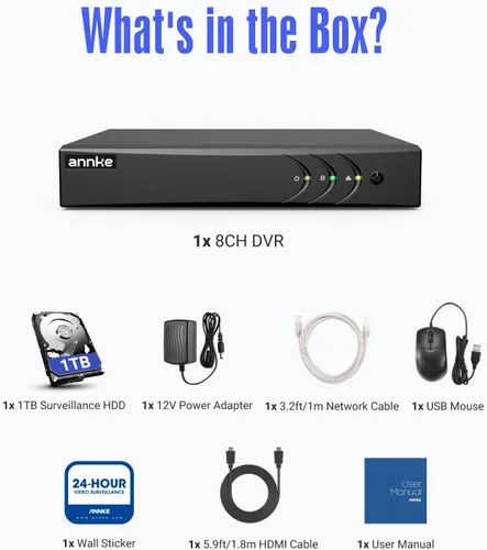 Vista 14 de ANNKE 3K Lite 8CH Híbrido 5-en-1 Seguridad Digital Grabador de Vídeo, 1TB HDD