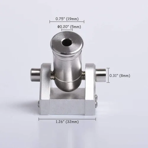 Vista 4 de Mini Cañón de Escritorio de Metal, Modelo de Cañón Mini Mecanizado CNC de Acero Inoxidable