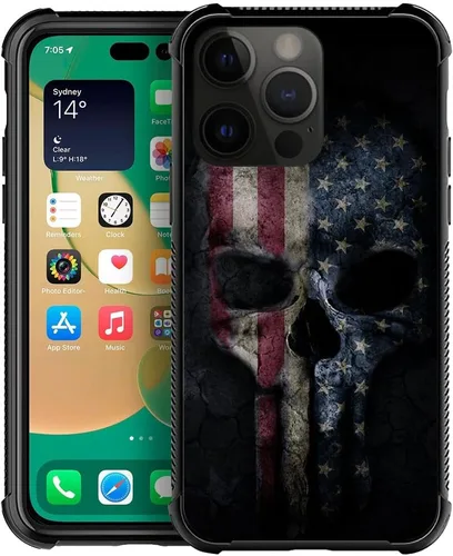Vista 20 de DJSOK Funda para iPhone 11, Fundas para iPhone 11 con diseño de bandera de la policía estadounidense para hombres y mujeres, Funda trasera